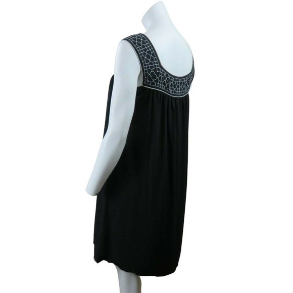 Vintage Max Studio Black Tank Dress S Sleeveless Pullover Stretch Kint USA Made - Picture 10 of 12